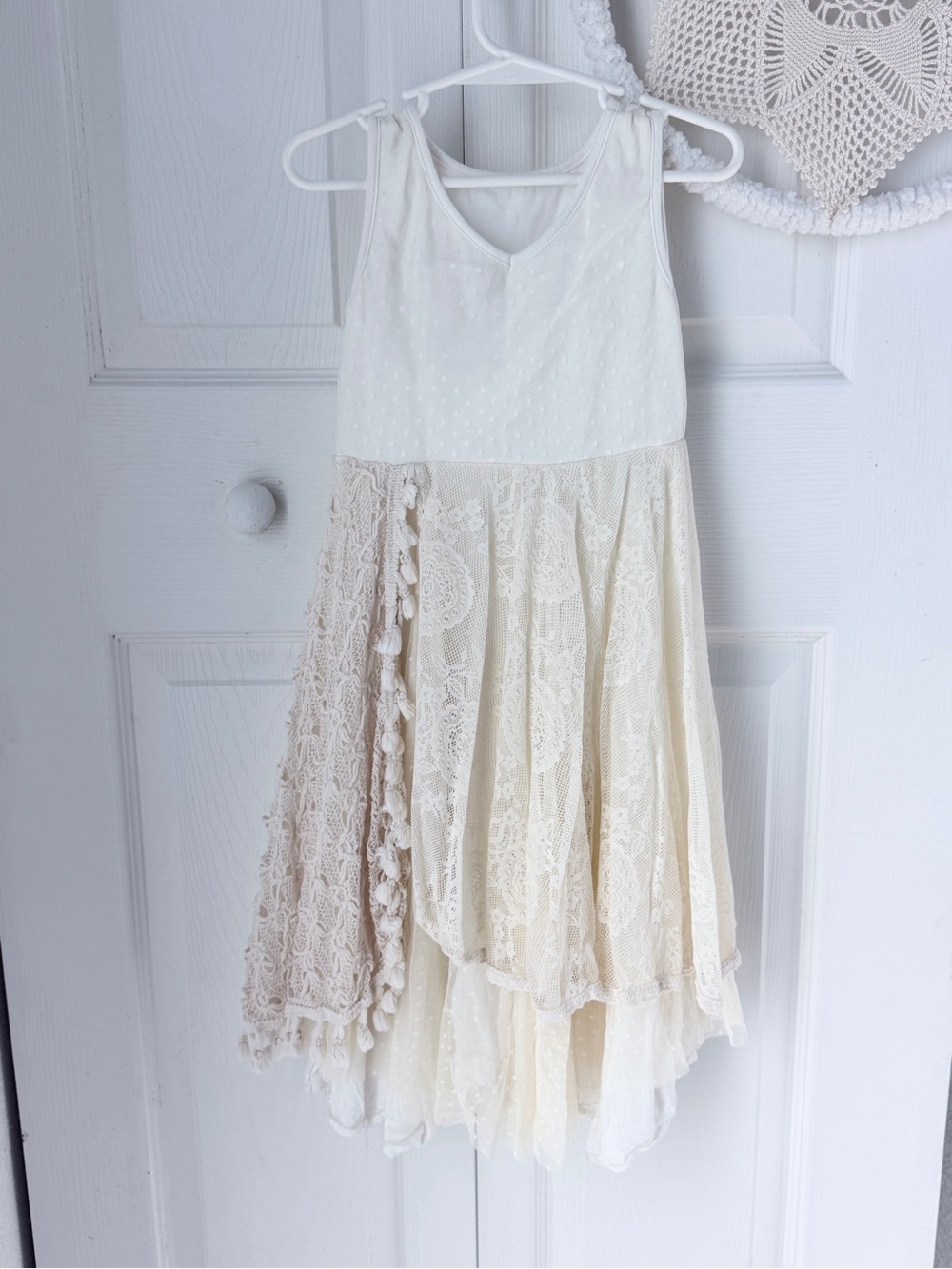 Girls Cream Lace & Tulle Party Dress boho